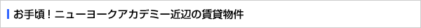 お手頃！ニューヨークアカデミー近辺の賃貸物件