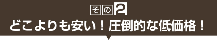 その２　どこよりも安い！圧倒的低価格！